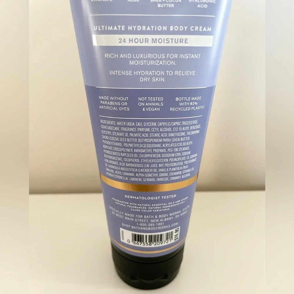 Bath & Body Works Aromatherapy Sleep Nighttime Lavender Vanilla Body Cream 8oz